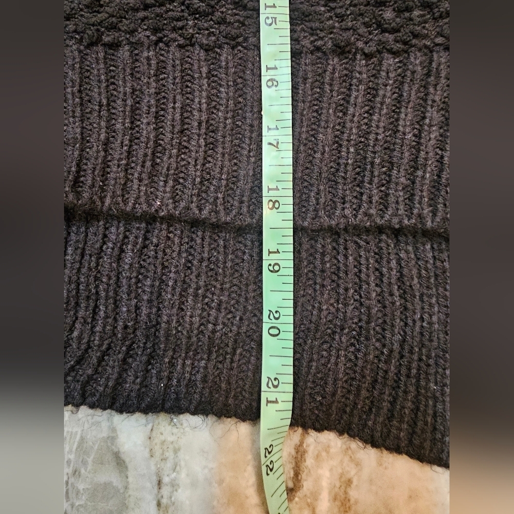 POL Black Textured Knit Hoodie Sweater Women’s Size S Cozy Boho Pullover - Picture 9 of 10